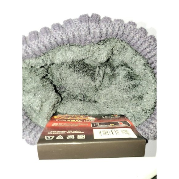 womens Thermal Cuffed Winter Hat purple soft cozy lining 3.4 TOG Heat Zone - Picture 4 of 4